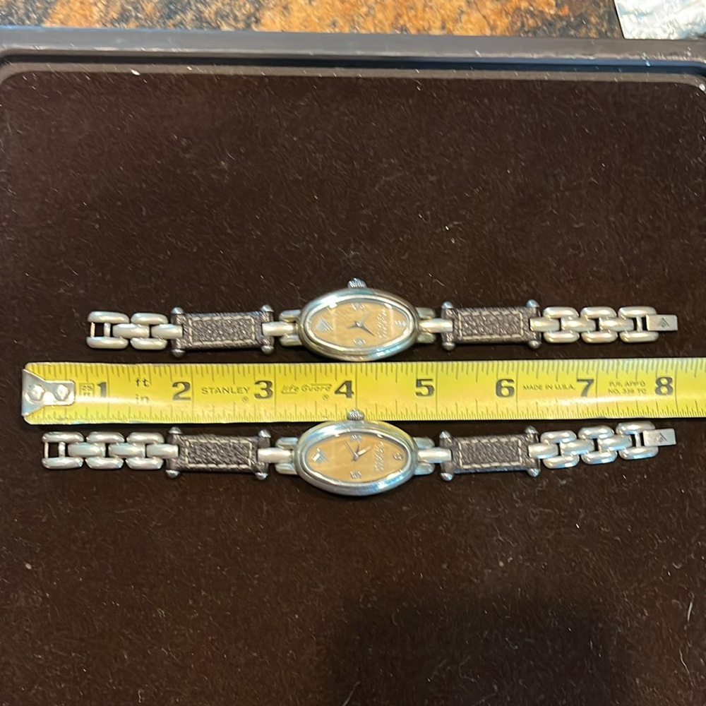 Silpada Watch-Leather band, stainless steel links & Mother of Pearl face - Picture 7 of 7